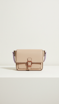 Structured Leather Crossbody Bag with Magnetic Closure
