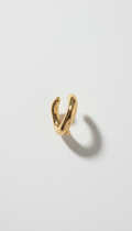 Sculptural Gold Hoop Earrings in Polished Finish