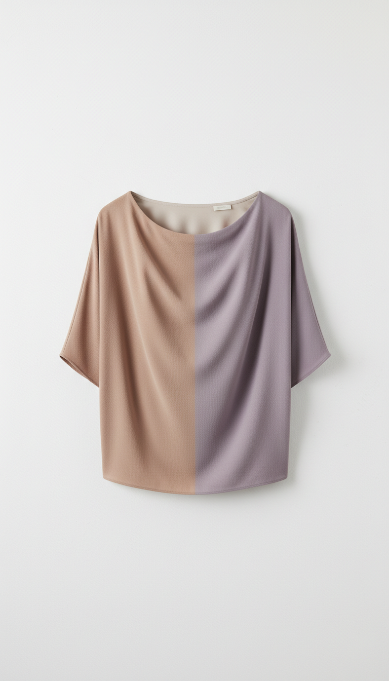 Draped Crepe Blouse with Fluid Silhouette